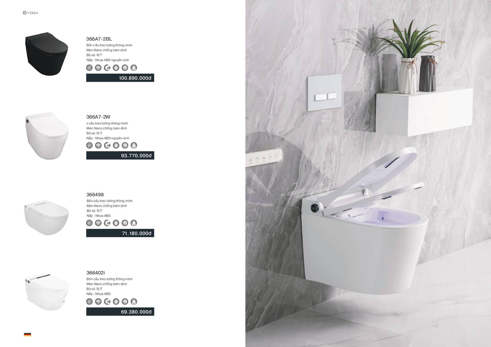 Thiết bị vệ sinh MUHLER Catalogue và Bảng giá mới nhất /Page 5